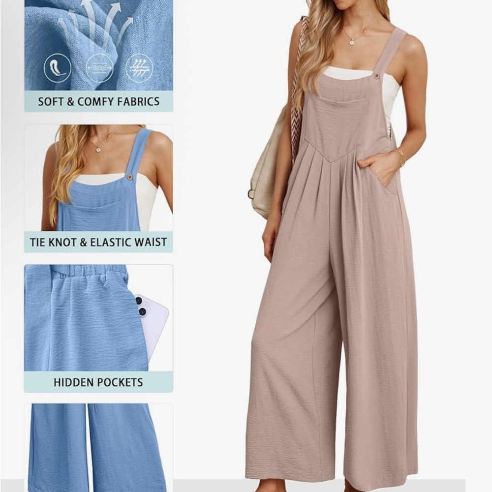 Elegant Beige Jumpsuit with Pockets